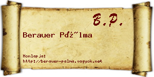 Berauer Pálma névjegykártya